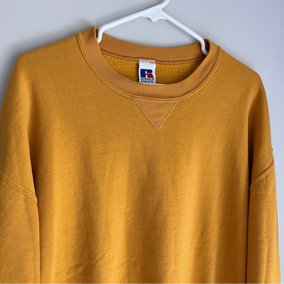 Vintage Crewneck Sweatshirt Mustard Yellow XLT - Picture 2 of 7